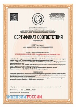 Сертификат СТО 03.080.02033720.1-2020 (Образец) Адлер Сертификат СТО 03.080.02033720.1-2020